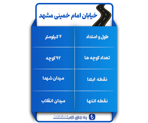 جدول خیابان امام خمینی
