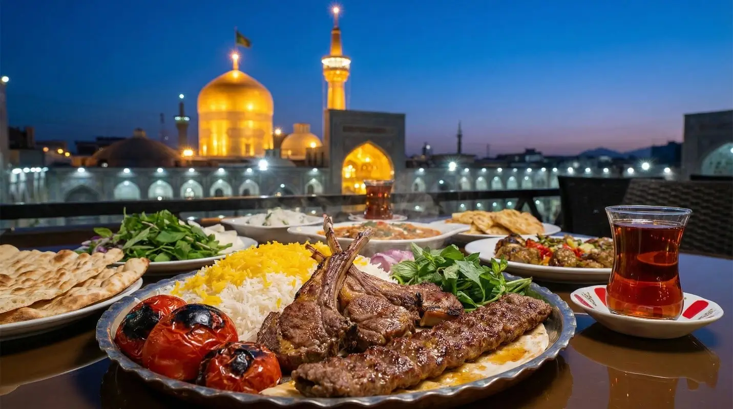 رستوران مشهد نزدیک حرم روف گاردن