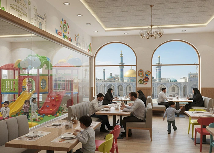رستوران نزدیک حرم امام رضا مناسب برای خانواده با فضای بازی ویژه کودکان