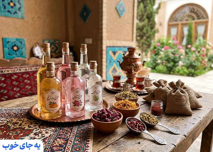 دمنوش‌ها و عرقیات گیاهی سوغات شیراز
