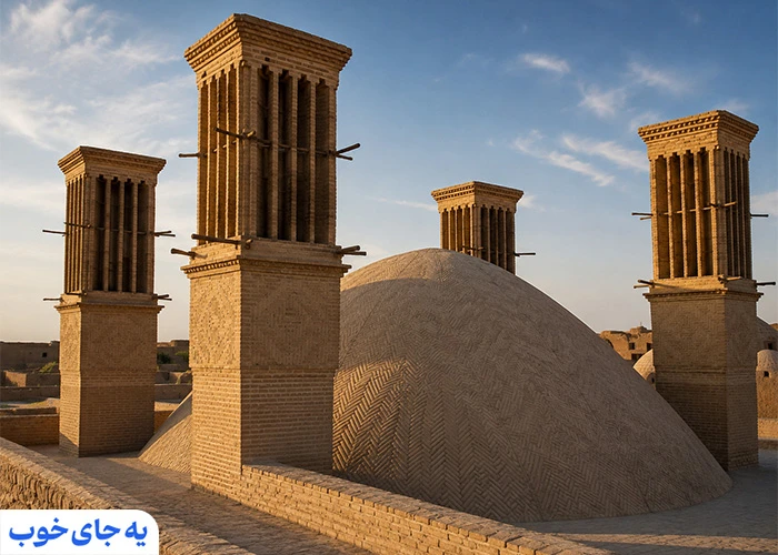 آب‌انبار رستم گیو | از بادگیرهای یزد در محله زرتشتیان
