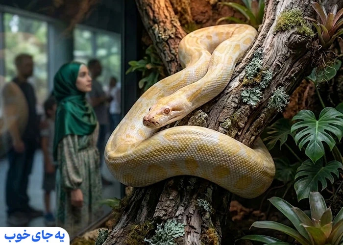 پیتون برمه ای در پارک کروکودیل قشم پیتون برمه ای در پارک کروکودیل قشم