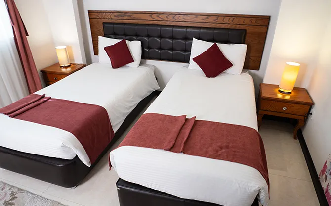 هتل آپارتمان ستیا تهران - اتاق 2 تخته (2 تخت 1 نفره)