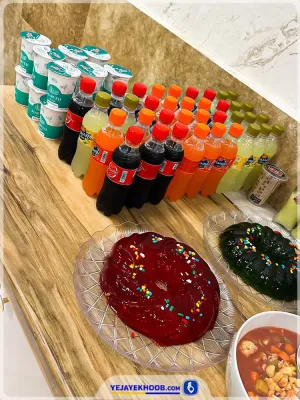 منوی ناهار هتل عالی نو مشهد - میز دسر و نوشیدنی