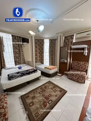 هتل آپارتمان جدیدی مشهد - اتاق ۵ تخته (۱ تخت ۲ نفره و ۱ تخت ۱ نفره + ۲ کاناپه تخت شو)