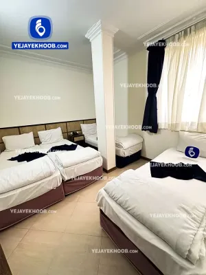 هتل آپارتمان معین درباری مشهد - اتاق ۴ تخته (یک تخت دبل + ۲ تخت سینگل)