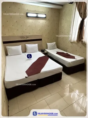 هتل جوادیه مشهد - اتاق 3 تخته (1 تخت 2 نفره و 1 تخت 1 نفره)