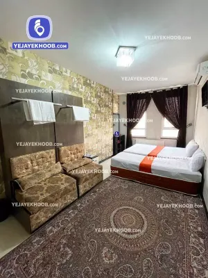 هتل آتوسا مشهد - اتاق ۳ تخته (۱ تخت ۲ نفره و ۱ تخت ۱ نفره) همراه با 2 کاناپه تختخوابشو