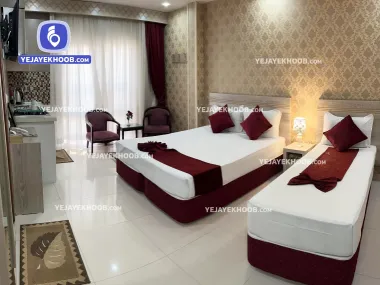 هتل آپارتمان آرین مشهد - اتاق ۳ تخته (۱ تخت ۲ نفره و ۱ تخت ۱ نفره)    