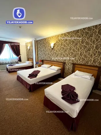 هتل جم مشهد - اتاق ۴ تخته (۱ تخت ۲ نفره و ۲ تخت ۱ نفره)  