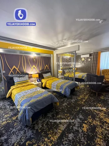 هتل جم مشهد - اتاق ۴ تخته (۱ تخت ۲ نفره و ۲ تخت ۱ نفره)  