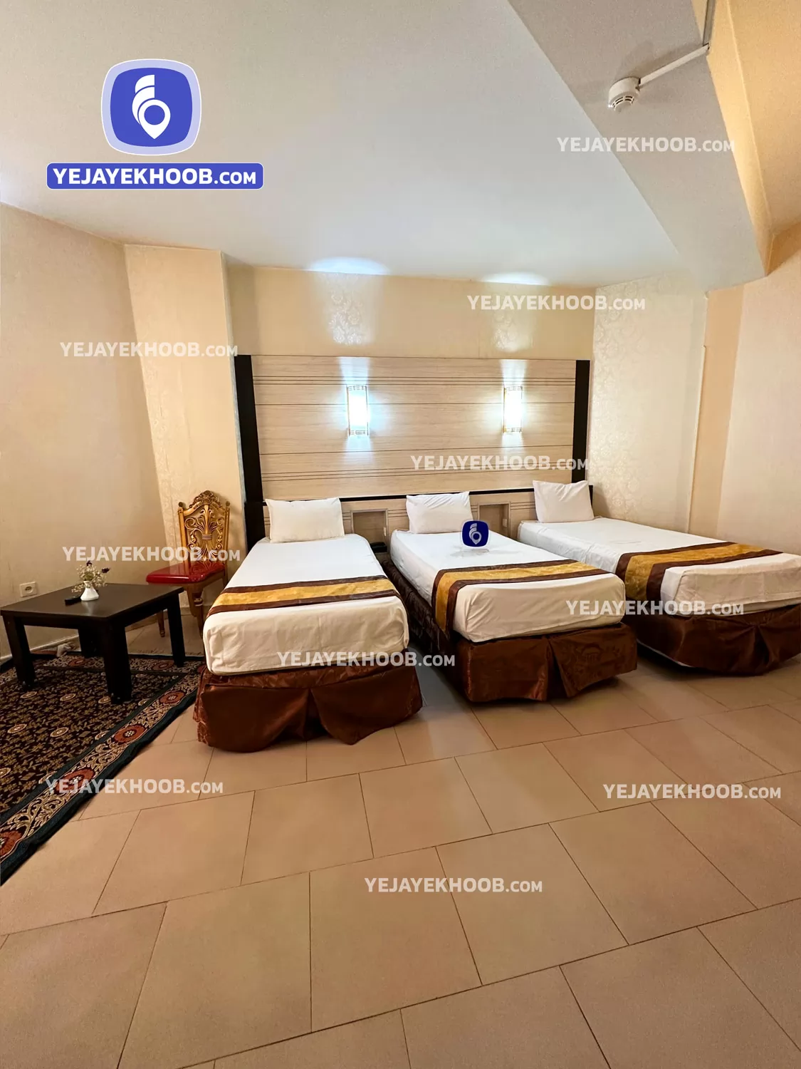 هتل آریا مشهد - اتاق ۳ تخته (۳ تخت ۱ نفره)    