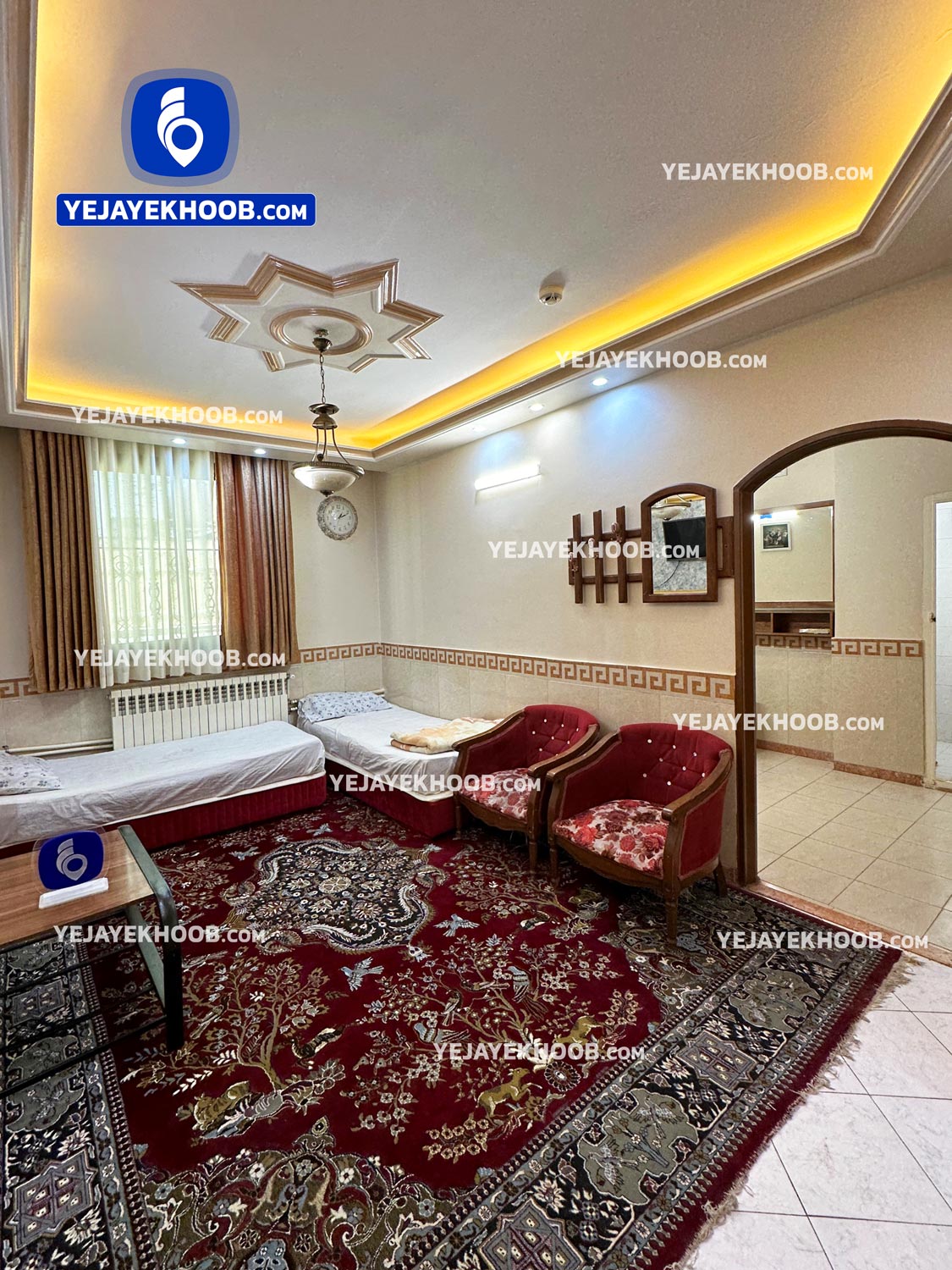 هتل آپارتمان امیری مشهد - اتاق ۲ تخته (۲ تخت ۱ نفره)