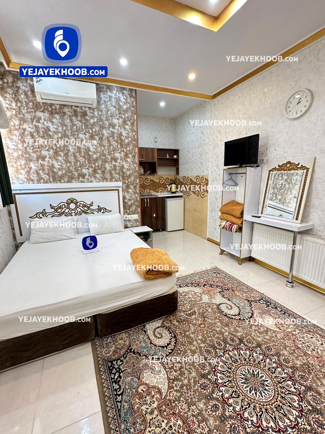 هتل آپارتمان سارینا مشهد - اتاق ۲ تخته (۱ تخت ۲ نفره)