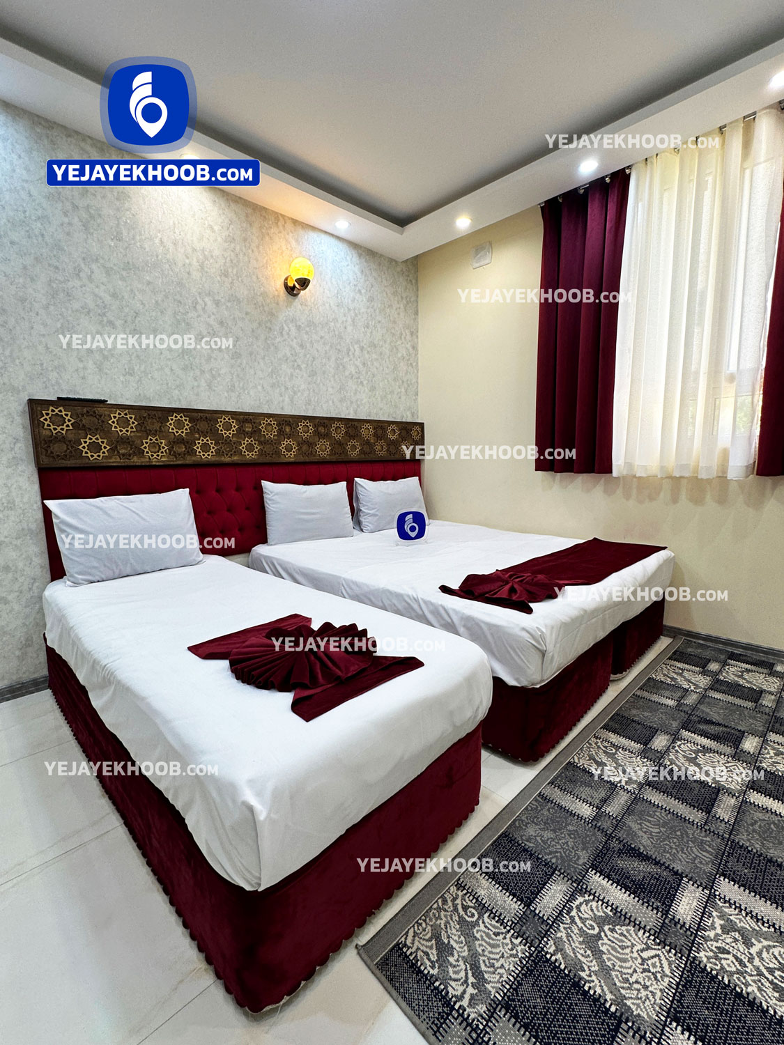 هتل آپارتمان گل نرگس مشهد - اتاق ۳ تخته (۱ تخت ۲ نفره و ۱ تخت ۱ نفره)