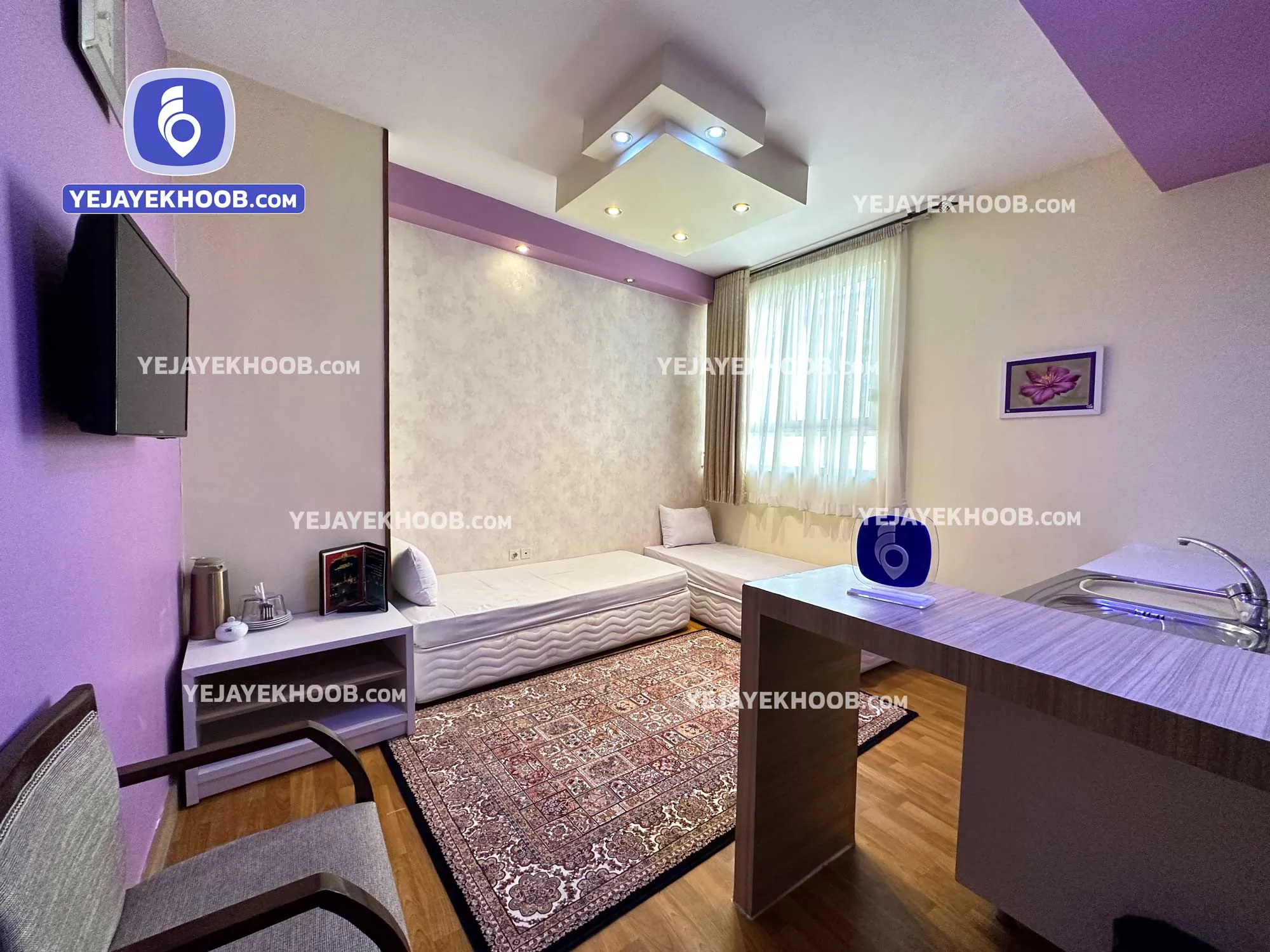 هتل طوبی مشهد - اتاق ۲ تخته (۲ تخت ۱ نفره)