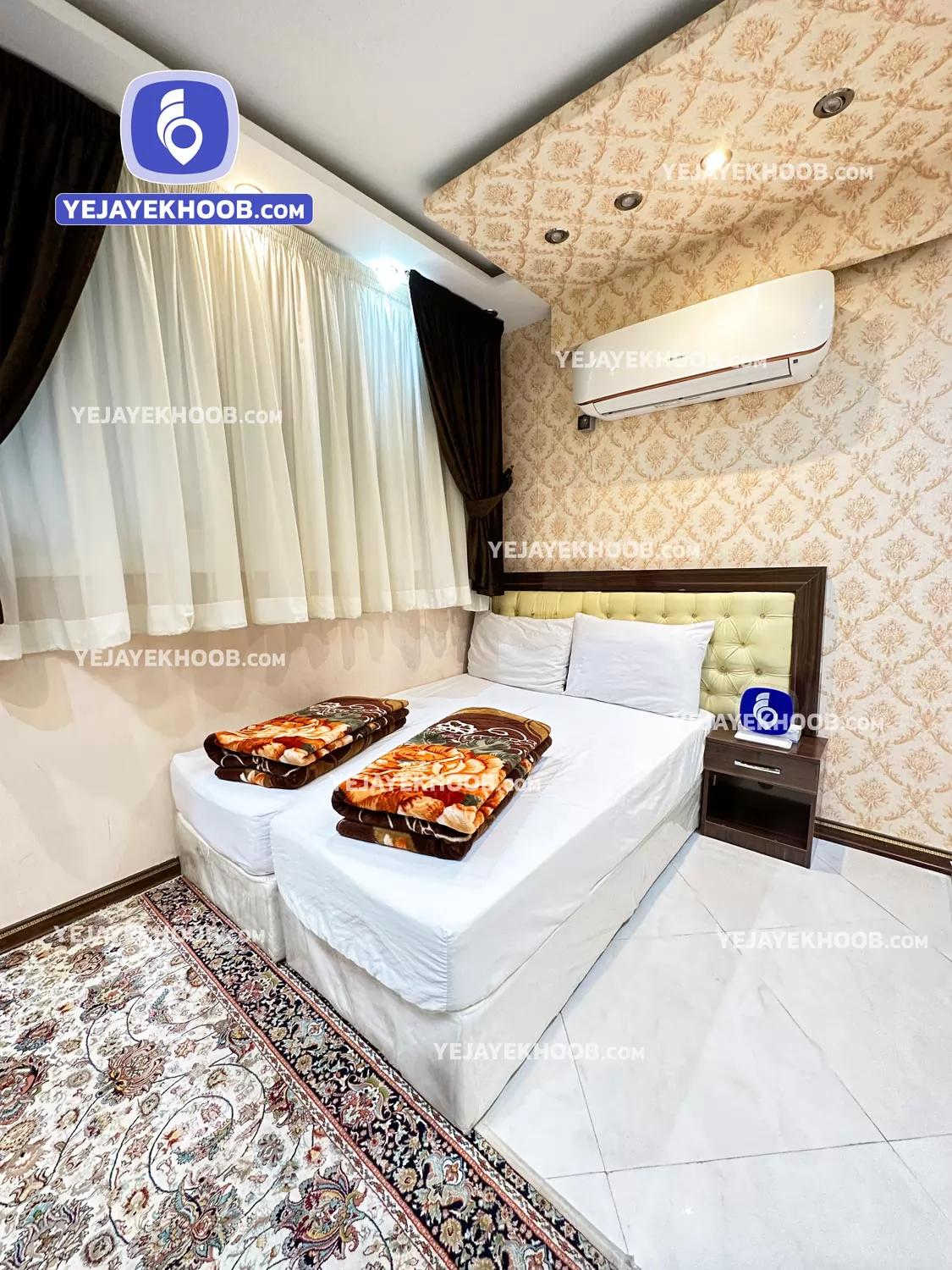 هتل مدینه النور مشهد - اتاق ۲ تخته (۲ تخت ۱ نفره)