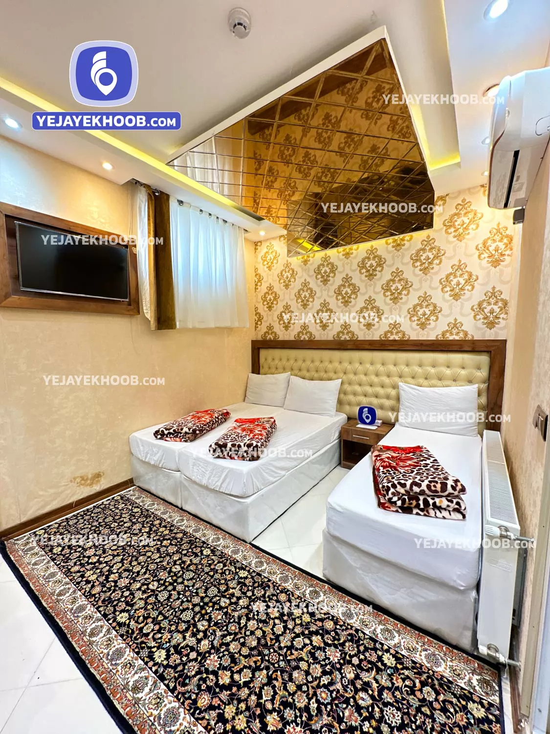 هتل مدینه النور مشهد - اتاق ۳ تخته (۳ تخت ۱ نفره) 