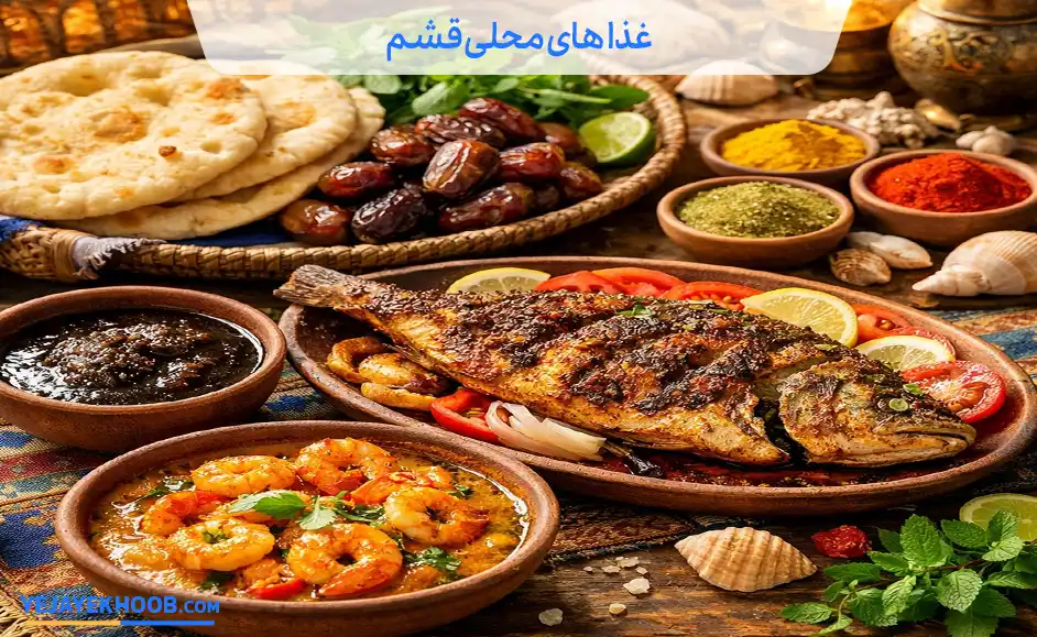 تصویر غذا های محلی قشممی باشد 