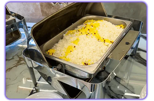 منوی غذای هتل آراد مشهد 9 منو ناهار هتل آراد مشهد؛ چلو سفید