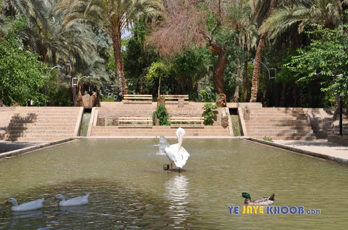 نمایی زیبا از طبیعت در باغ گلشن طبس